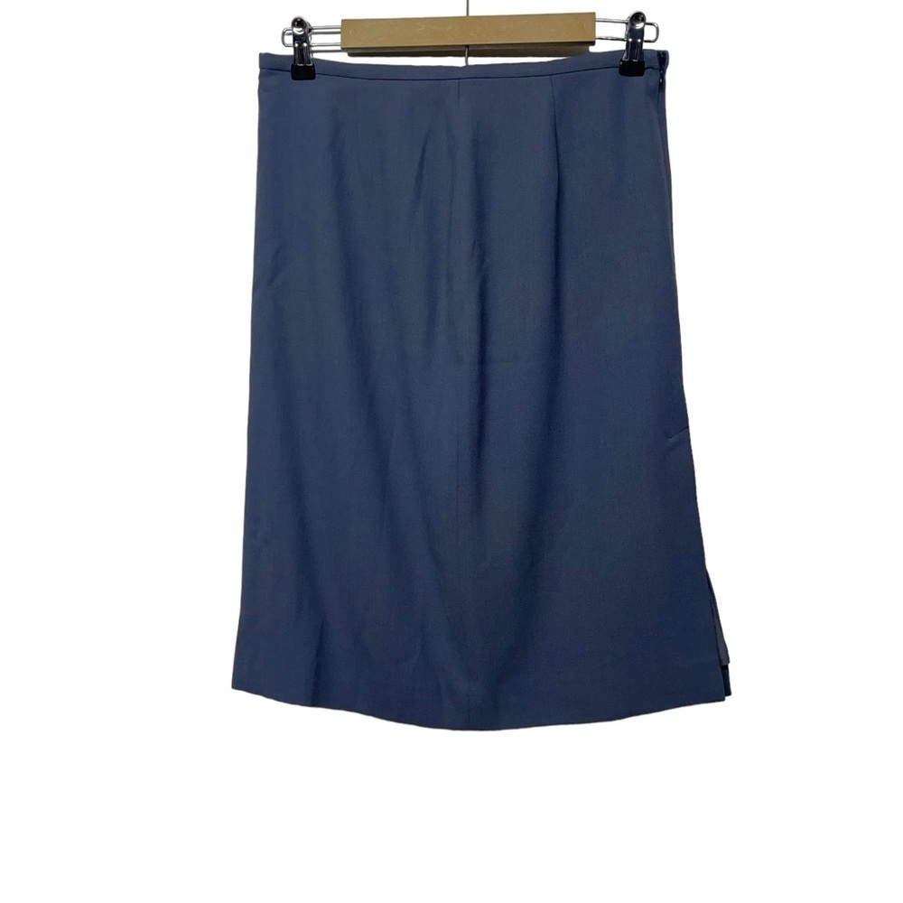 Armani Collezioni Size 8 Blue Gray Wool Blend Business Casual Mini Skirt Regency